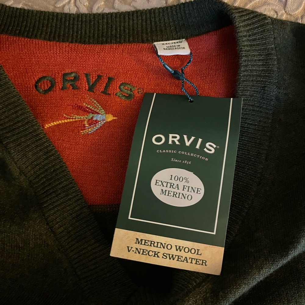 Orvis Dark Green Merino Wool Sweater